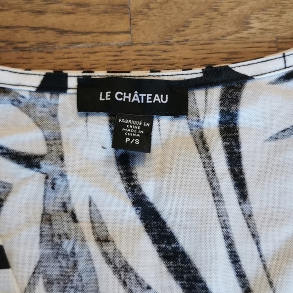 LE Chateau Sleeveless Linen Look Zebra Shirt S - Picture 5 of 6